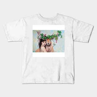 Watercolor deer Kids T-Shirt